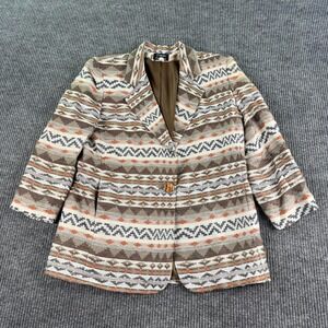 Town & Travel Womens M Southwestern Blazer Jacket USA Aztec Tribal Western Coat